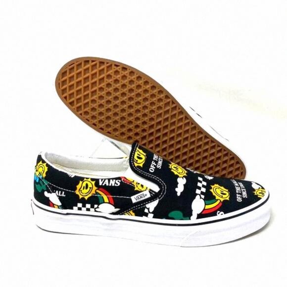 VANS Classic Slip On For Men Sneakers Yellow Black VN0A7VCF936 Shoes Low Canvas - Picture 10 of 12